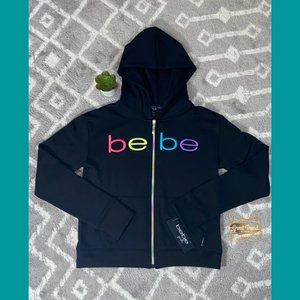 Bebe Big Girl Black jacket with hoodie Multicolor Bebe Letters 10/12